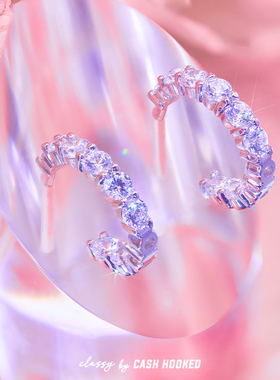 ClassybyCH 银饰 缪斯系列 星芒光圈耳钉 轻奢生日礼物送女友