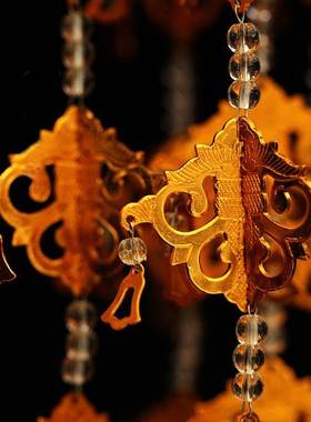 佛像供具中式幢幡鎏金璎珞挂件供佛家用佛堂装饰用品佛龛挂饰