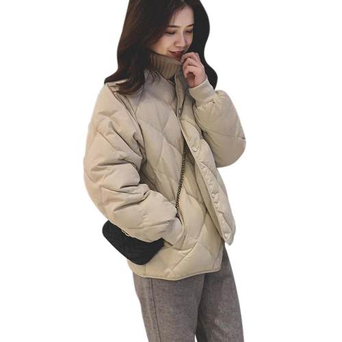 2025新款爆款小个子秋冬季加厚短款棉衣棉服外套早春菱格夹棉棉袄 - 图3