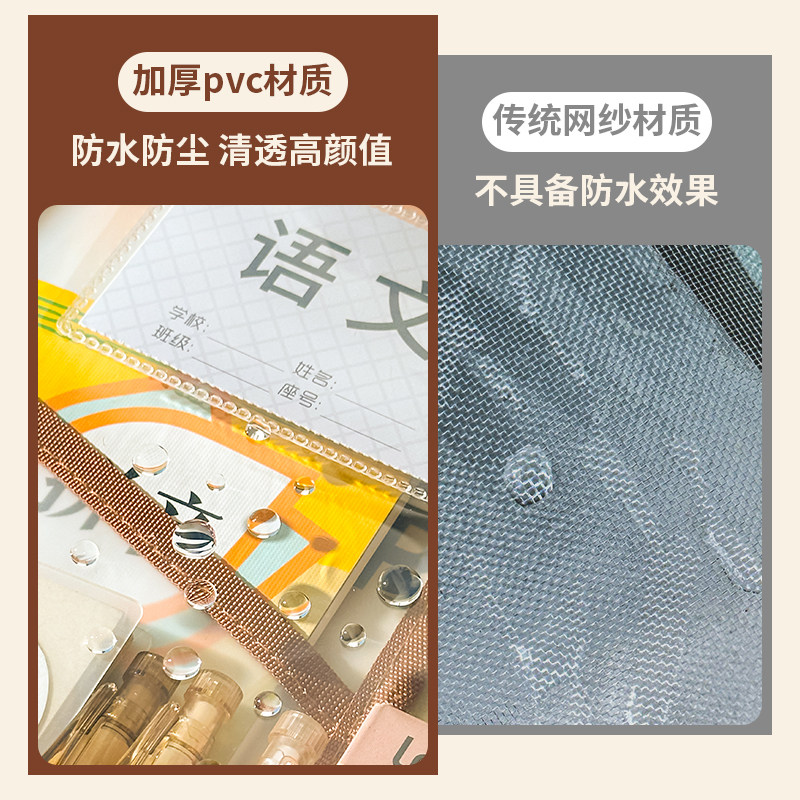 三年二班 科目分类袋防水A4透明文件袋大容量拉链式科目袋高颜值复古色学生专用手提拎书袋开学补习袋考试袋,淘宝优惠券,粉丝福利购,淘宝优惠卷