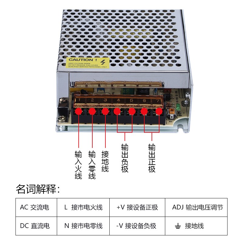 适用明伟MS-15W25W35W50W60W75W100W120W150W直流LED开关电源12V2-图2