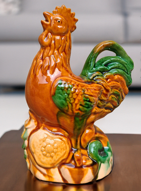 大公鸡陶瓷摆件家居用品