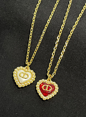 25新款法式高级感CD字母爱心项链轻奢高级感气质百搭锁骨链女款