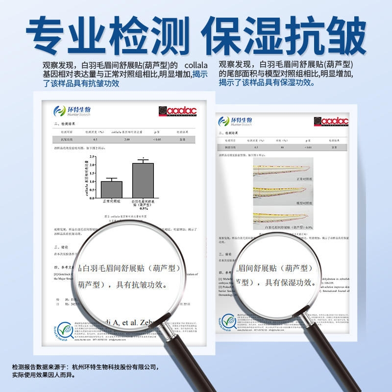 WhiteFeather白羽毛眉间川字纹额头纹抗皱保湿补水提拉紧致面膜贴