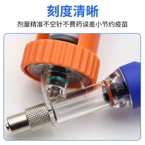 四卡扣连续注射器兽用可调猪牛羊用打疫苗鸡鸭家禽注射针器打油苗 - 图0