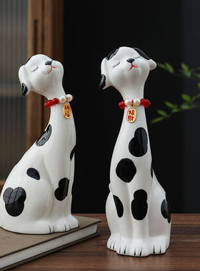 2026北欧情侣猫陶瓷摆件现代简约家居装饰狗狗客厅玄关卧室桌面工