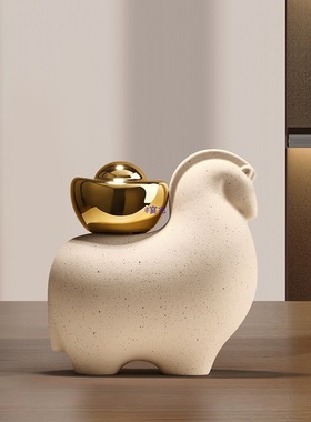 2026贝汉美新中式马上有钱摆件客厅电视柜办公室酒柜装饰乔迁开业