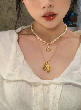S925纯银金刚杵貔貅项链女款轻奢国潮高级感锁骨链送女友生日礼物