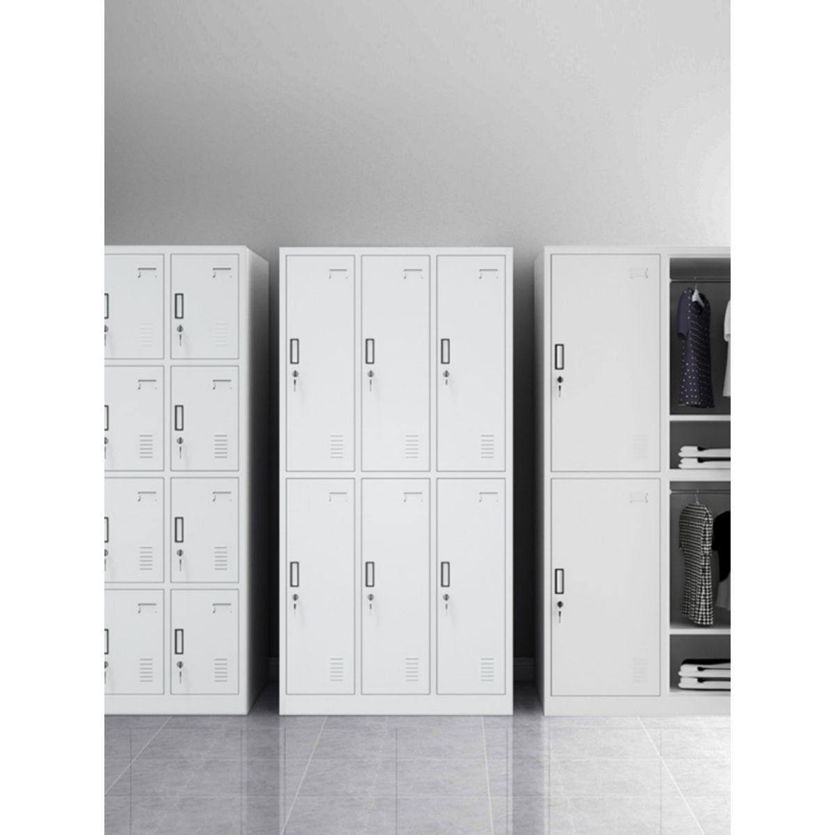 办公室员工九门储物更衣柜宿舍洗澡间收纳换衣柜鞋柜带锁多门柜子,淘宝优惠券,粉丝福利购,淘宝优惠卷