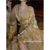 Hanfu, Wei and Jin Dynasties, ancient style, long gown with straight train