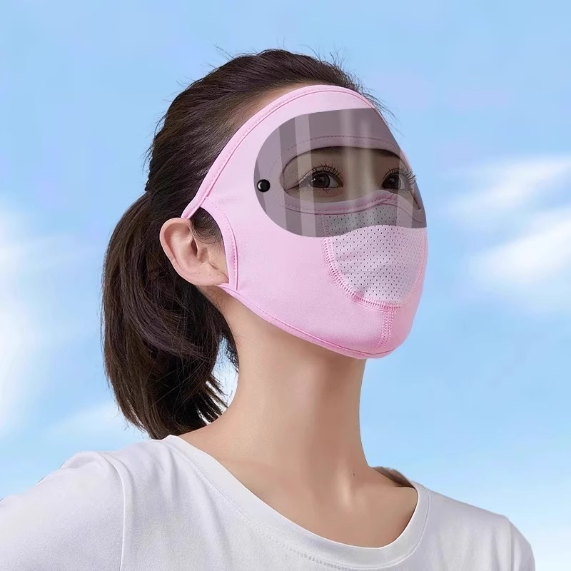 冰丝防晒面罩女夏季防紫外线脸基尼骑行电动车面部罩薄款全脸口罩 - 图1