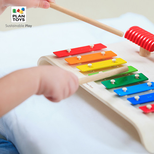 plantoys儿童八音琴乐队组合响板音乐启蒙乐器木制玩具礼物6422 - 图3
