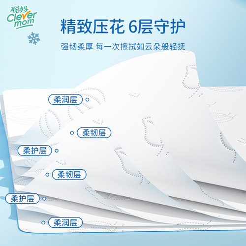 聪妈婴儿纸巾抽纸柔纸巾保湿乳霜纸云柔巾牛乳新生宝宝专用180张 - 图2