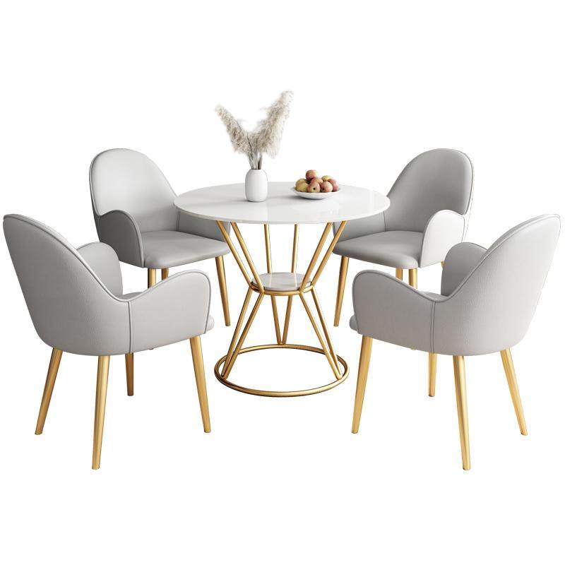 商用轻奢岩板洽谈桌酒店现代公共接待区简约户外餐厅圆桌真皮椅子,淘宝优惠券,粉丝福利购,淘宝优惠卷