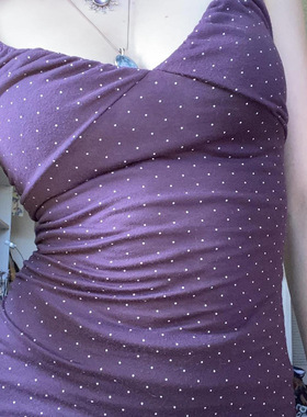 Sexy V-neck purple vest性感v领修身内搭打底紫色背心女夏小吊带