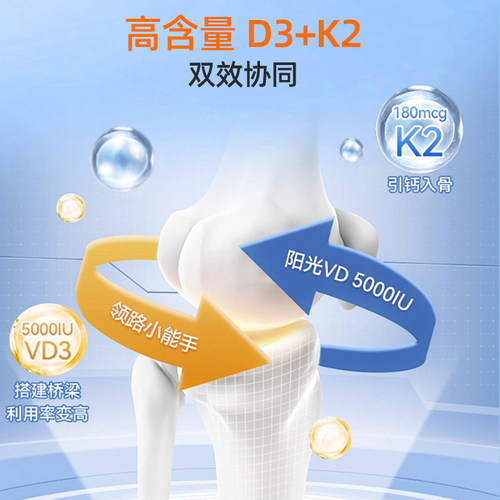 now美国进口Mega维生素d3k2成人维他命vd3胶囊中老年5000iu男女 - 图1