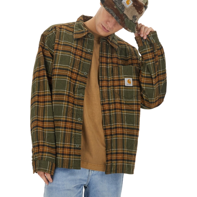 carhartt wip新款男装格纹系扣休闲长袖衬衫 - 图0