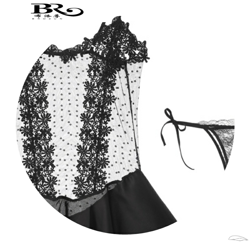 女夏透明薄纱公主芭蕾裙蕾丝睡裙 布洛尊睡裙