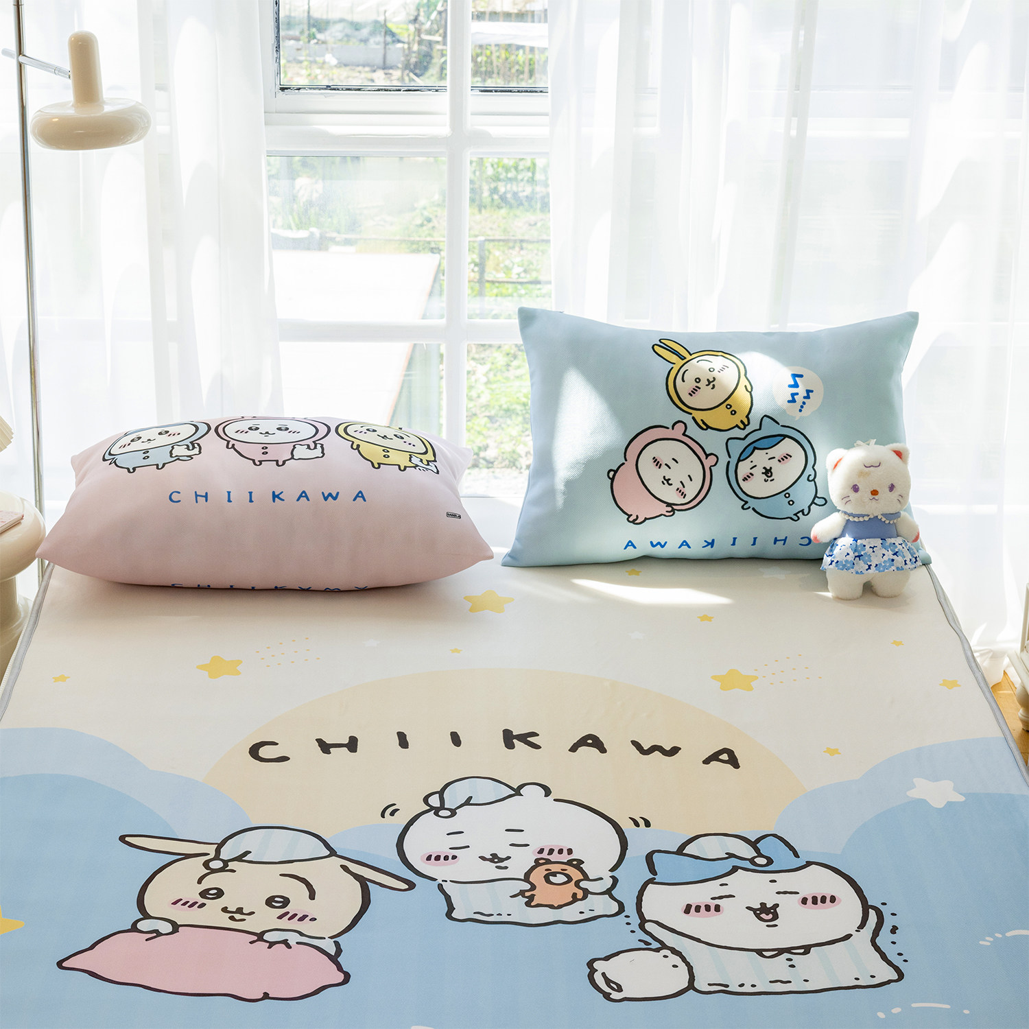 日单小可爱飞鼠夏季凉席牛奶丝冰丝席宿舍卧室三件套可折叠水洗,淘宝优惠券,粉丝福利购,淘宝优惠卷