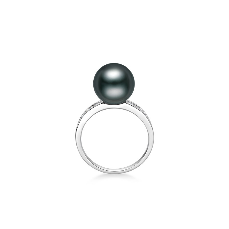 LynnHaven heart diamond and pearl ring