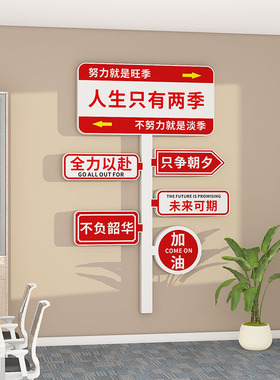 文化墙贴3d立体公司励志标语