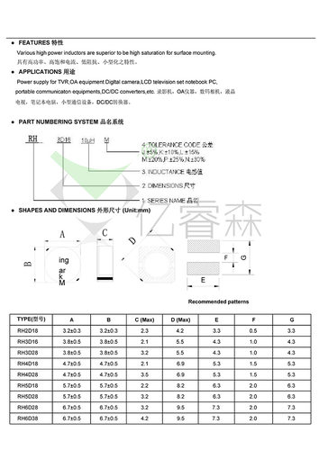 贴片屏蔽功率电感RH4D28 5*5*2.8MM 2R2 3R3 4R7 10 22 33 47UH-图3