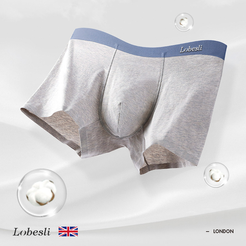 英国lobesli内裤男生棉质四角抗菌短裤裤头透气无痕礼盒装送男友,淘宝优惠券,粉丝福利购,淘宝优惠卷
