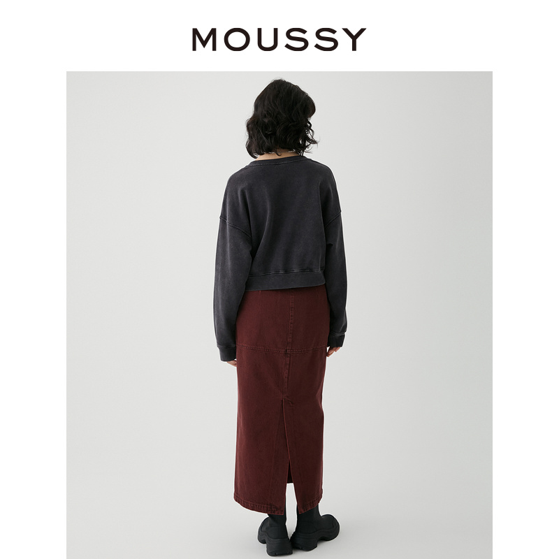 MOUSSY 2023冬季新品美式学院风复古潮流短款卫衣女028GAZ90-5190 - 图2