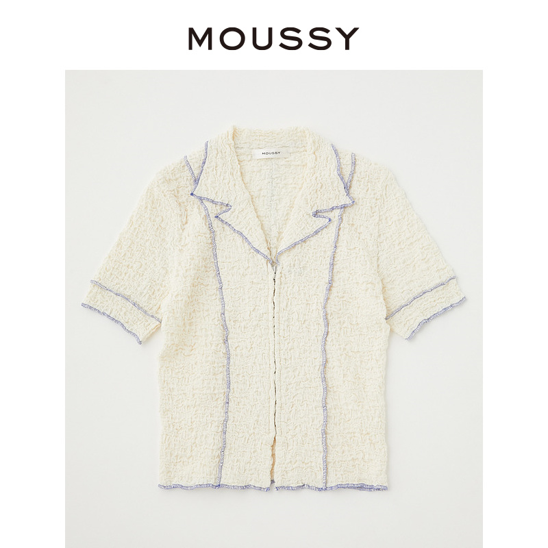 MOUSSY 2023春夏新品日系慵懒风肌理感拉链衬衫女010GS780-1240 - 图3