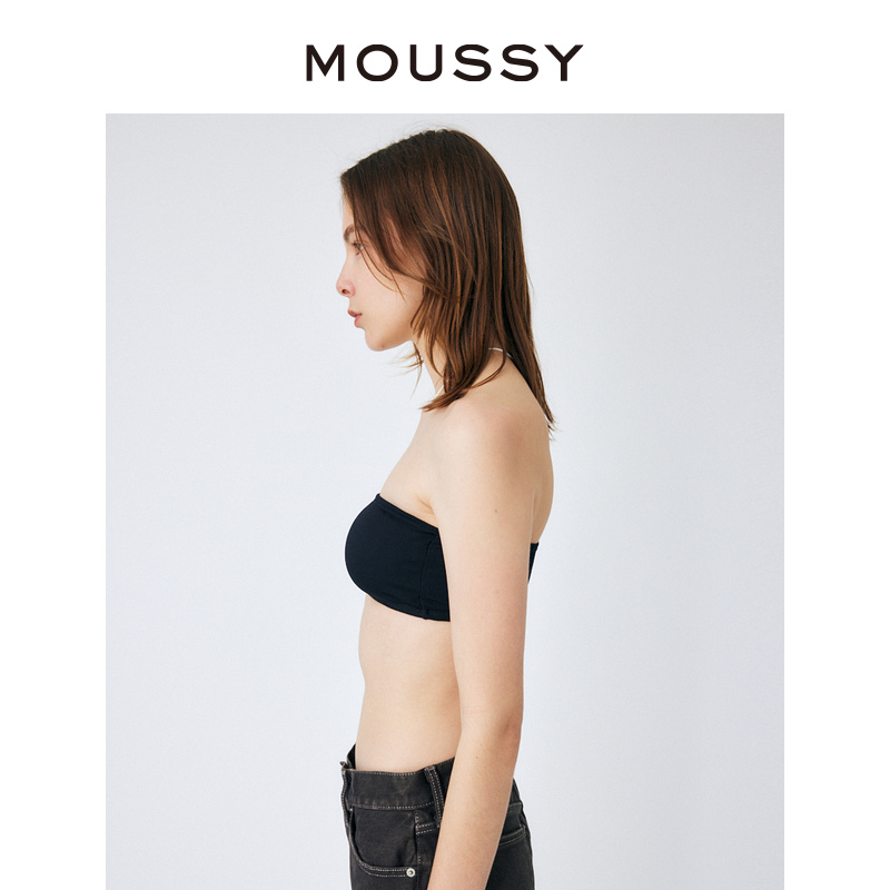 MOUSSY 春夏新品纯色简约内搭带胸垫针织裹胸女010GSS80-0 - 图1