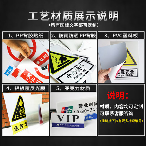 必须戴防护手套标志牌高压危险警示仓库重地严禁烟火标识贴纸激光辐射请勿靠近安全标识牌请勿随地吐痰提示牌 - 图2