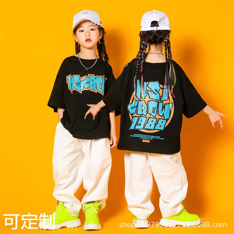 街舞儿童潮服嘻哈童装潮牌hiphop套装男童少儿爵士舞演出服装女童