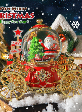 2025圣诞节装饰品摆件圣诞老人球音乐盒八音盒创意生日礼物定制