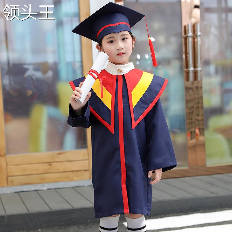 儿童博士服幼儿园学士服幼儿毕业袍幼稚园小博士帽小学生毕业礼服-图2