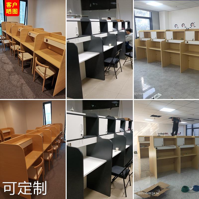 自习室隔断桌椅培训共享桌付费考研考公证书桌封闭沉浸式学习桌子 - 图2