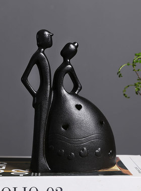 幸福的家婚庆新娘新郎陶瓷创意礼品家居摆件情人节生日送新人定制