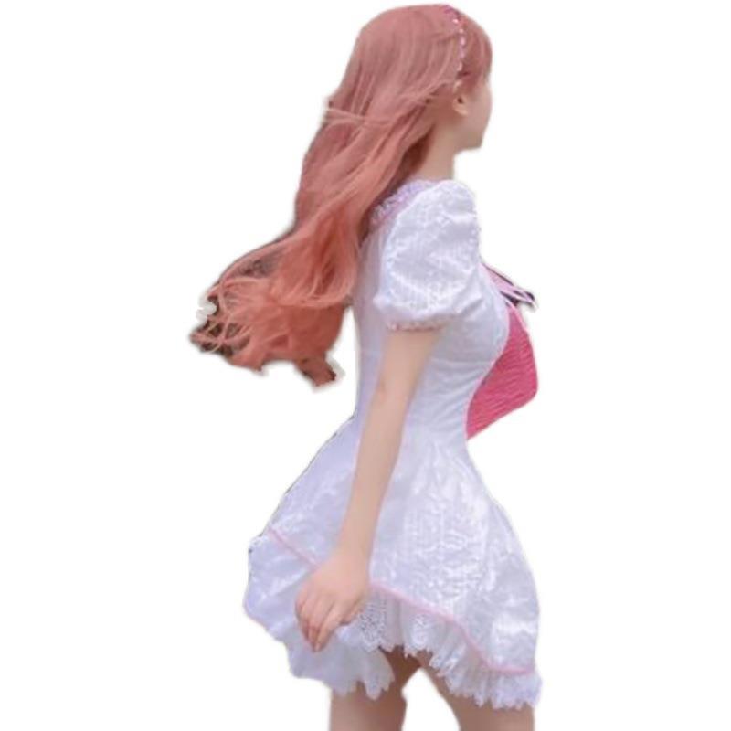 粉色假发女长发自然网红甜美全头套仿真Lolita西柚粉长卷发大波浪