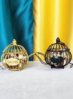 直销铁艺咖啡胶囊收纳架喷塑欧式摆件玻璃杯蜡烛铁线金属烛台定制