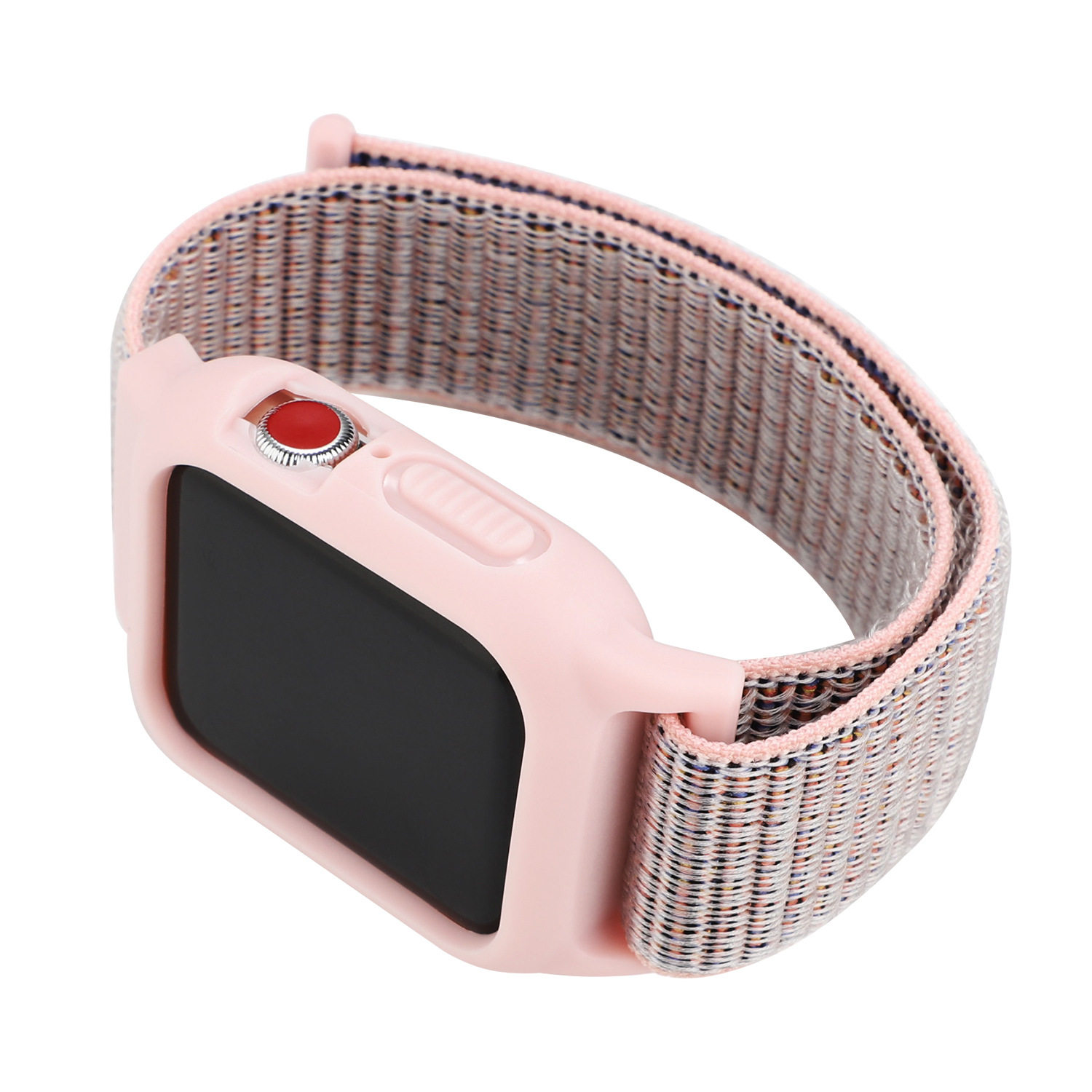 适用苹果手表表带apple watch7-1se尼龙回环一体表带iwatch7表带
