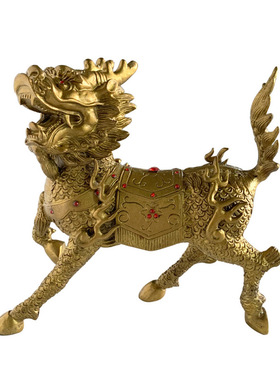 铜器摆件钻石麒麟火麒麟工艺品麒麟定制