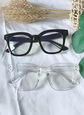 ins防眼镜 素颜电脑手机护目镜 复古文艺黑色框架眼镜