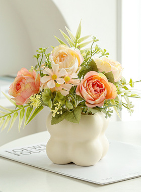 泡泡花盆仿真花盆栽 装饰摆件 餐桌假花 仿真植物盆景婚庆装饰花