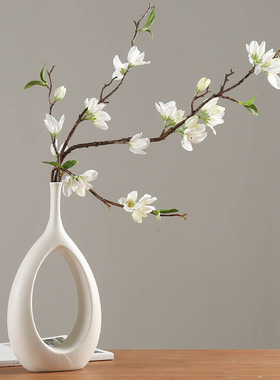 北欧创意白色陶瓷花瓶INS风家居客厅台面干花鲜花花插摆件定制