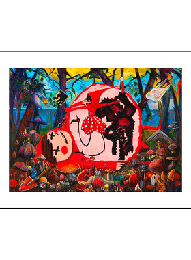 大纬 签名限量版画 动漫卡通客厅卧室潮流挂画墙画 潮流艺术版画