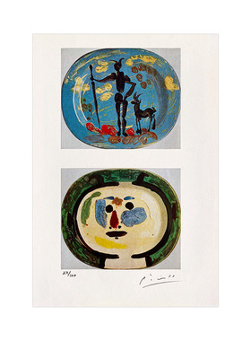 限量100版 毕加索亲签限量版画Decorated Plates附官方画廊证书