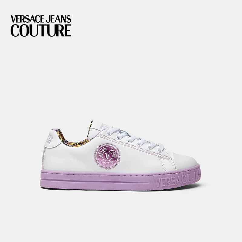 Женские кроссовки Versace Jeans Couture Court88V Badge Baroque Sports Casual Shoes Little White Shoes