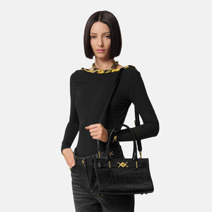 【24期免息】VERSACE/范思哲 女士Medusa '95仿鳄鱼纹托特包