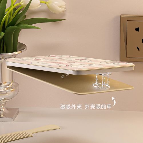 日本进口MUJIE化妆镜带灯led折叠桌面学生宿舍镜子便携旅行美妆镜 - 图3