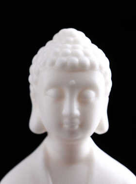 白瓷小如来茶宠茶玩可养 禅意桌面佛像摆件创意保平安装饰工艺品