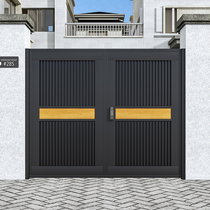 Aluminium Art Patio Door Electric Translation Double Open Doors Outdoor Iron Art Single Double Open Doors Custom Villa Yard Gate